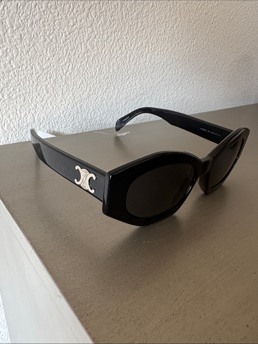 Celine Black Sunglasses with Silver Triomphe Logo